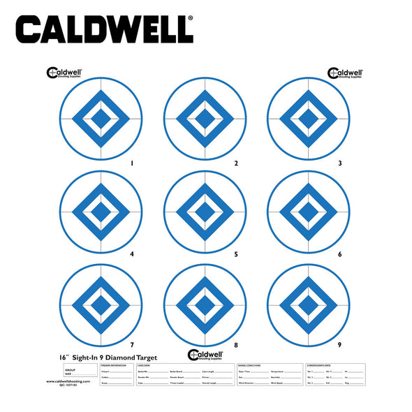 Caldwell Sight In Target 9 Inch Diamond Hi Contast Blue 10pk